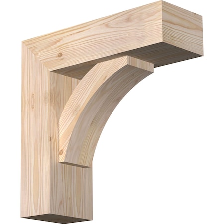 Thorton Block Smooth Bracket W/ Offset Brace, Douglas Fir, 5 1/2W X 16D X 16H